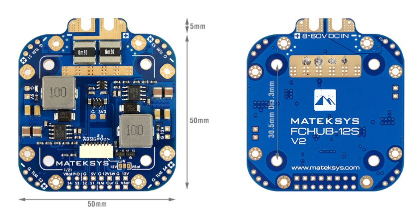 Placa Potencia XCLASS Matek FCHUB-12S V2 440A - BEC 5V & 12V-10102