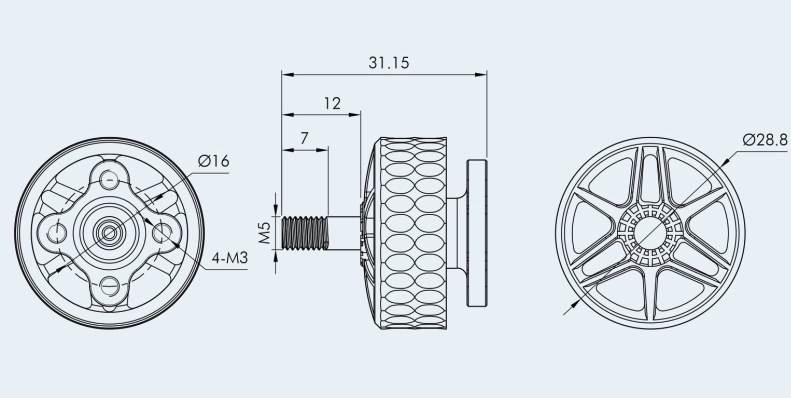 T-motor V2207.5 Black Iron 1950KV (Gold)-6511