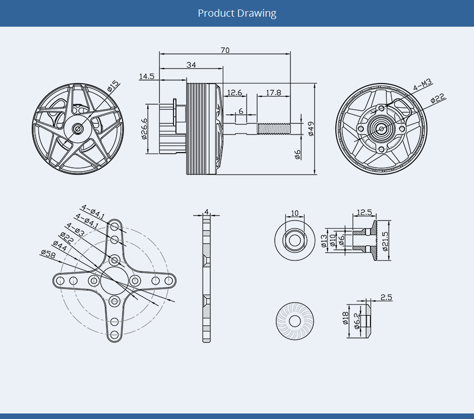 Tmotor AM480 900KV 3D-8404