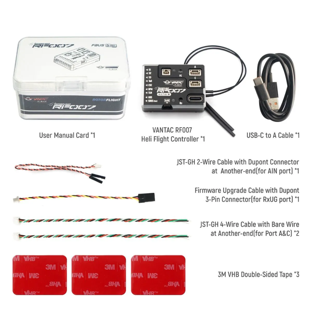 ROTORFLIGHT VANTAC RF007 Archer+ Controlador de vuelo de helicóptero FLybarless