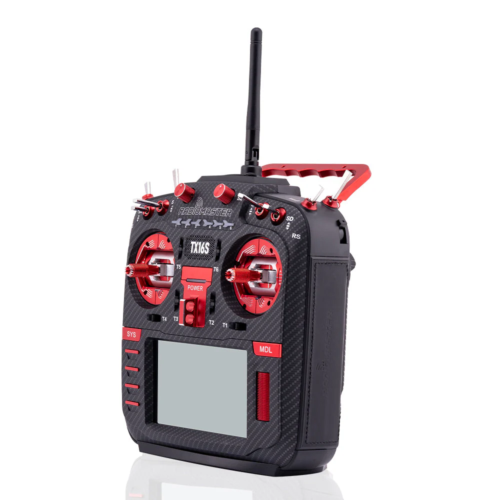 RadioMaster TX16S MKII MAX Carbono Hall V4.0 (ExpressLRS) Roja