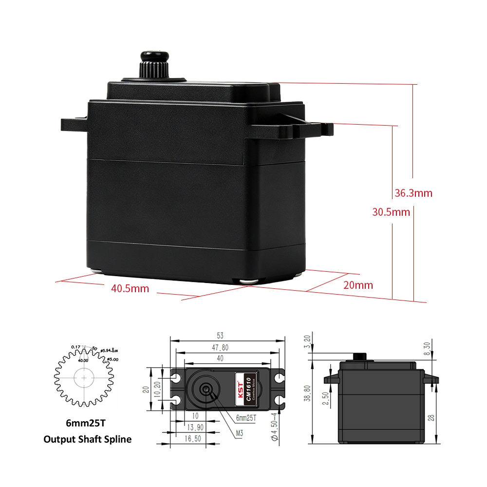 KST CM1610 Coreless DC 20mm 60g 18Kg
