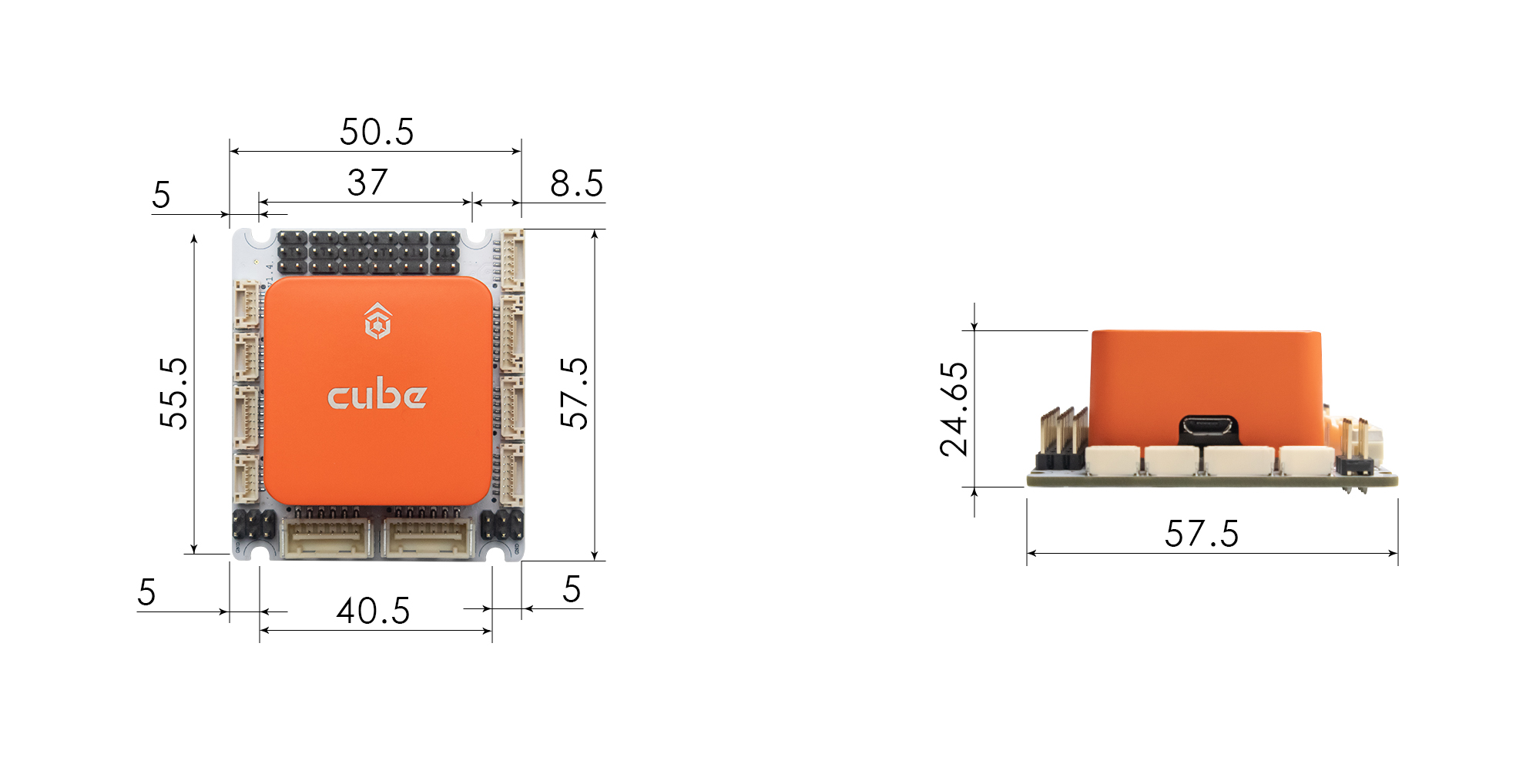 Airbot Mini Carrier Board PDB Para CUBE