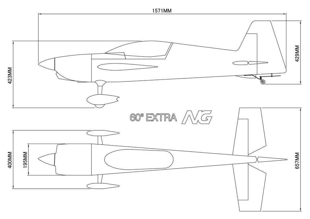 Skywing Extra NG 60&quot; 1524mm (Blanco - Rojo)