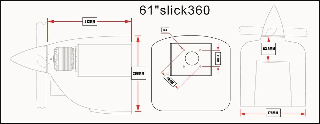 Skywing Slick 360 V2 61&quot; 1550mm (Rojo- Amarillo)