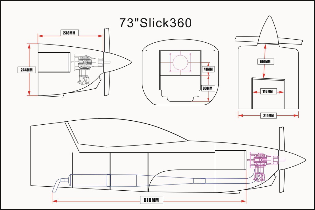 Skywing Slick 360 73&quot; 1854mm (Verde-Blanco)