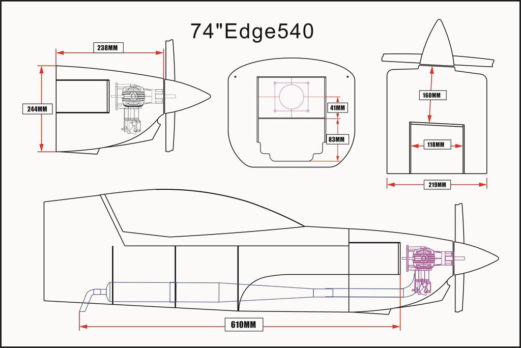 Skywing Edge 540 V2 74&quot; 1870mm (Verde - Gris)