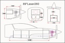 Skywing Laser 260 V2 89&quot; 2260mm (Blanco - Rojo)