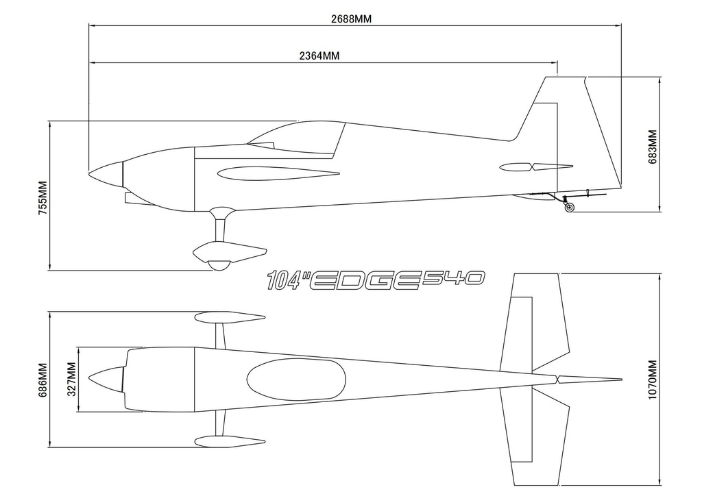 Skywing Edge 540 V3 104&quot; 2642mm (Verde - Gris)