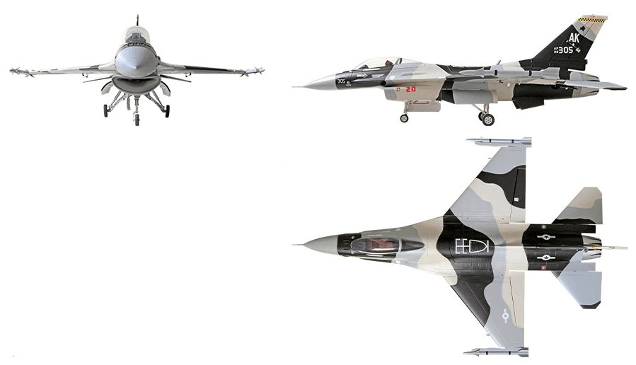 HSD JETS F-16 V2 Black Camo 105mm EDF PNP 12S