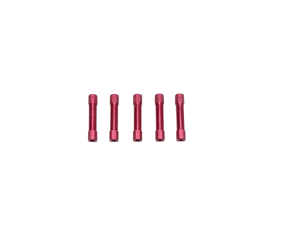 Lightweight Aluminum hexagonal spacer M3 30mm - Red (5 units)