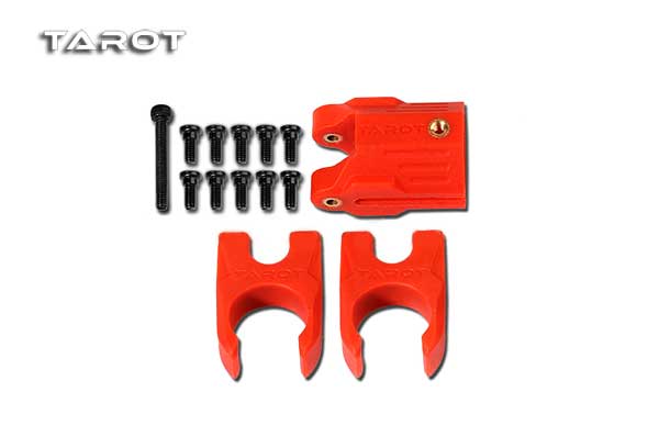 Kit abrazaderas Plegables Tubo 16 mm nylon Rojas (pareja)