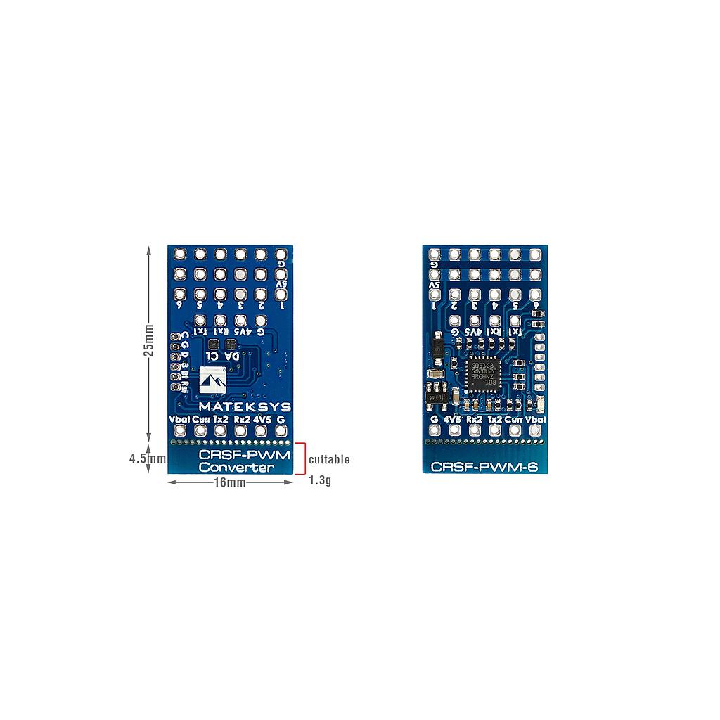 Matek CRSF to PWM Converter (ExpressLRS Compatible)