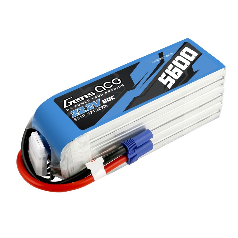 Gens ACE 5600mAh 6S 22.2V 80C  LiPo Battery