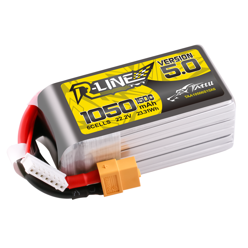 TATTU 1050mAh 6S 22.2V 150C Lipo Battery R-Line V5.0