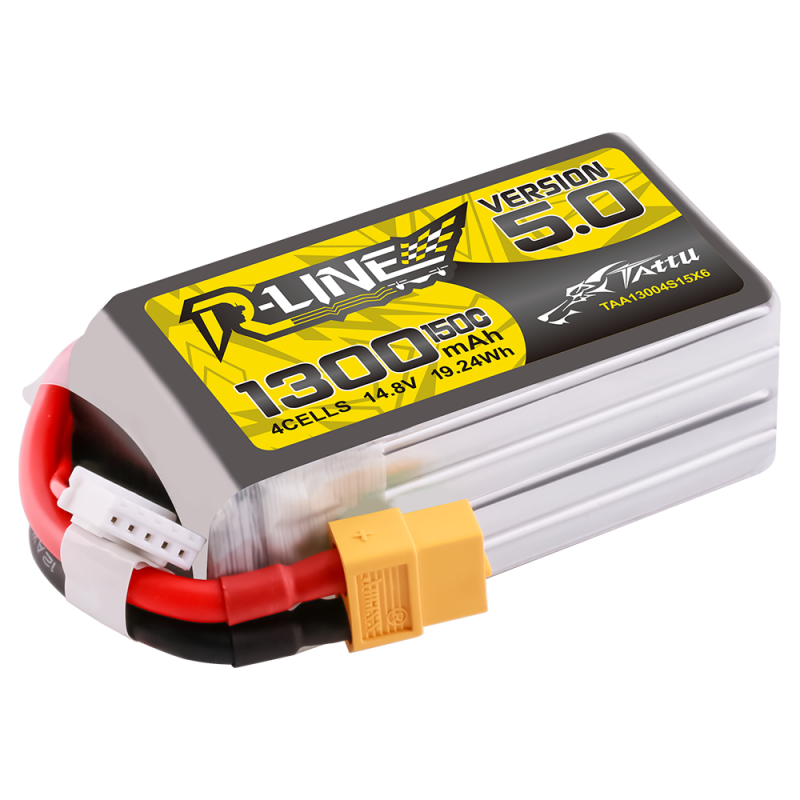 TATTU R-Line V5.0 4S 1300mAh 14.8V 150C Lipo Battery