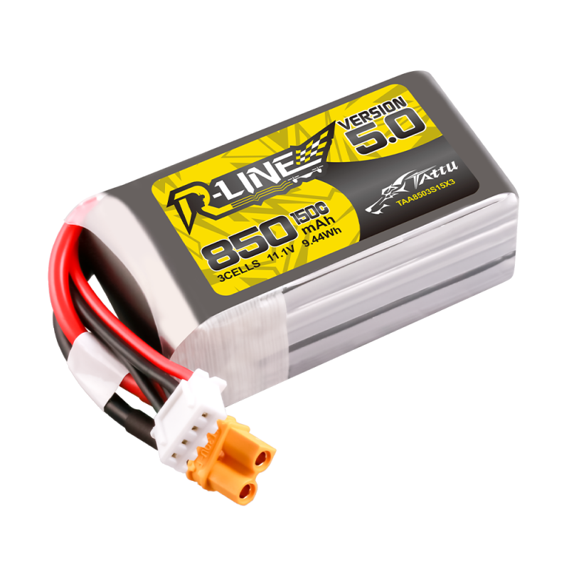 TATTU R-Line V5.0 3S 850mAh 11.1V 150C Lipo Battery (XT30)