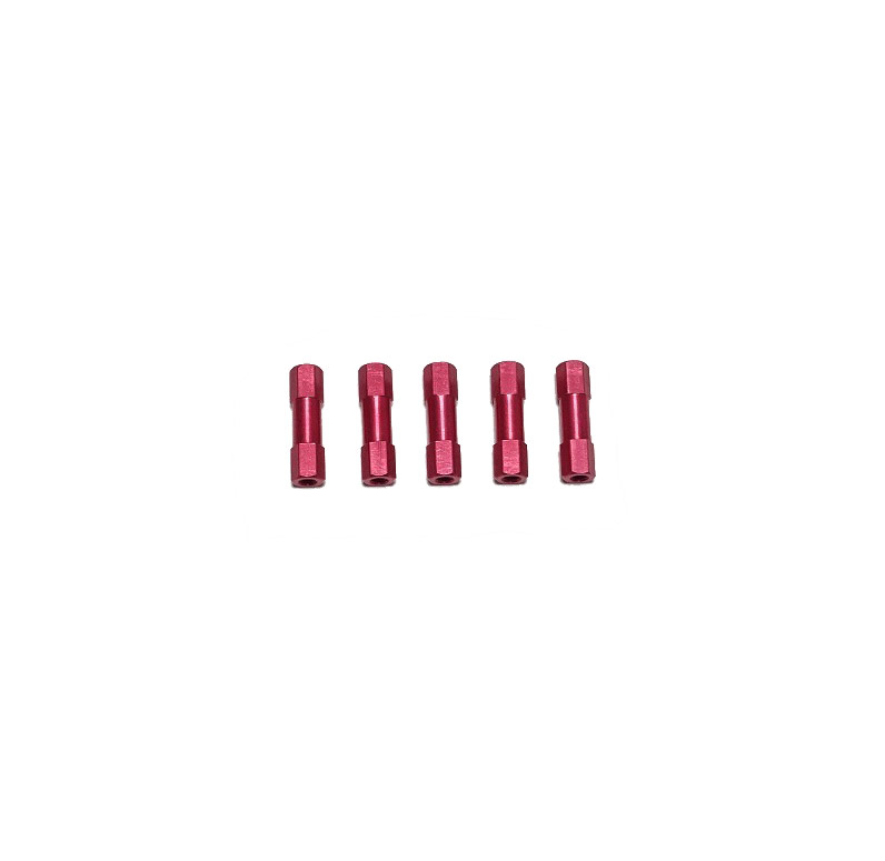 Lightweight Aluminum hexagonal spacer M3 20mm - Red (5 units)