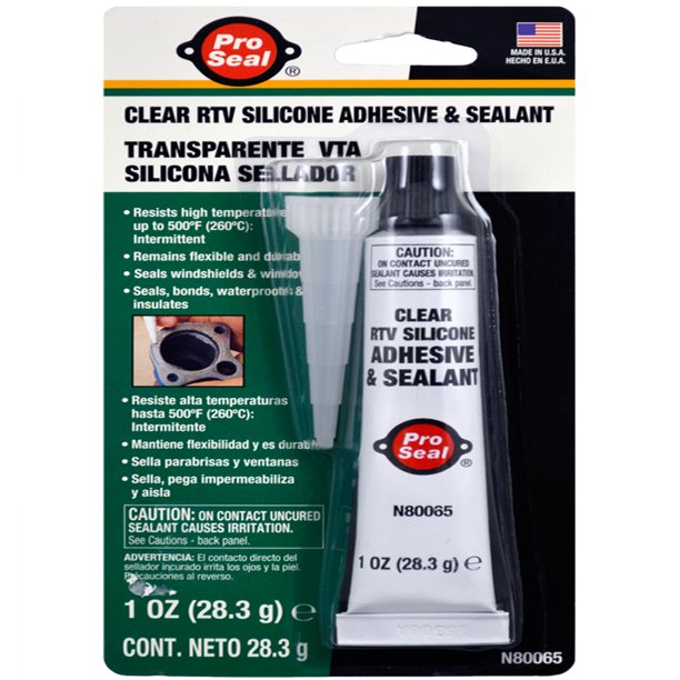 Silicona Adhesivo Sellador Instantáneo RTV Pro Seal Transparente 28.3g