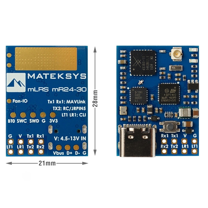 MATEKSYS Módulo RX DataLink mLRS MAVLink 2.4GHz 1000mW