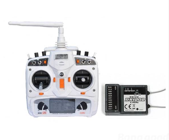 Walkera DEVO 12E 2.4GHz 12 Channels Transmitter White With RX1202