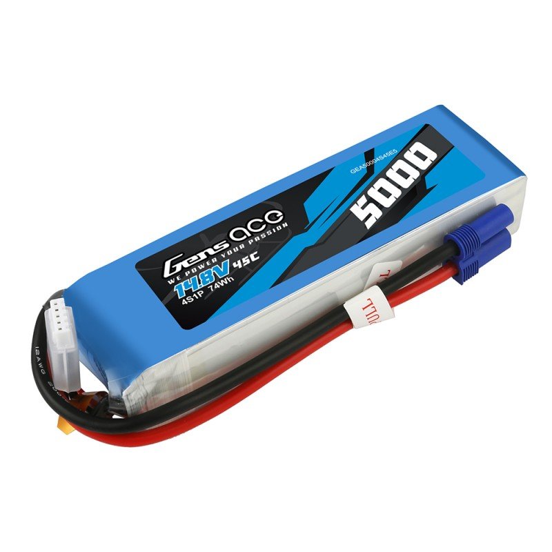 Gens Ace 5000mAh 14.8V 45C  Lipo Battery