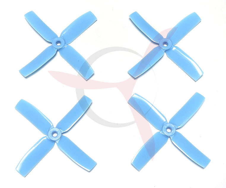 Hélices 4 palas Gemfan Master Props 4040 Bullnose CW/CCW azules (2 parejas)