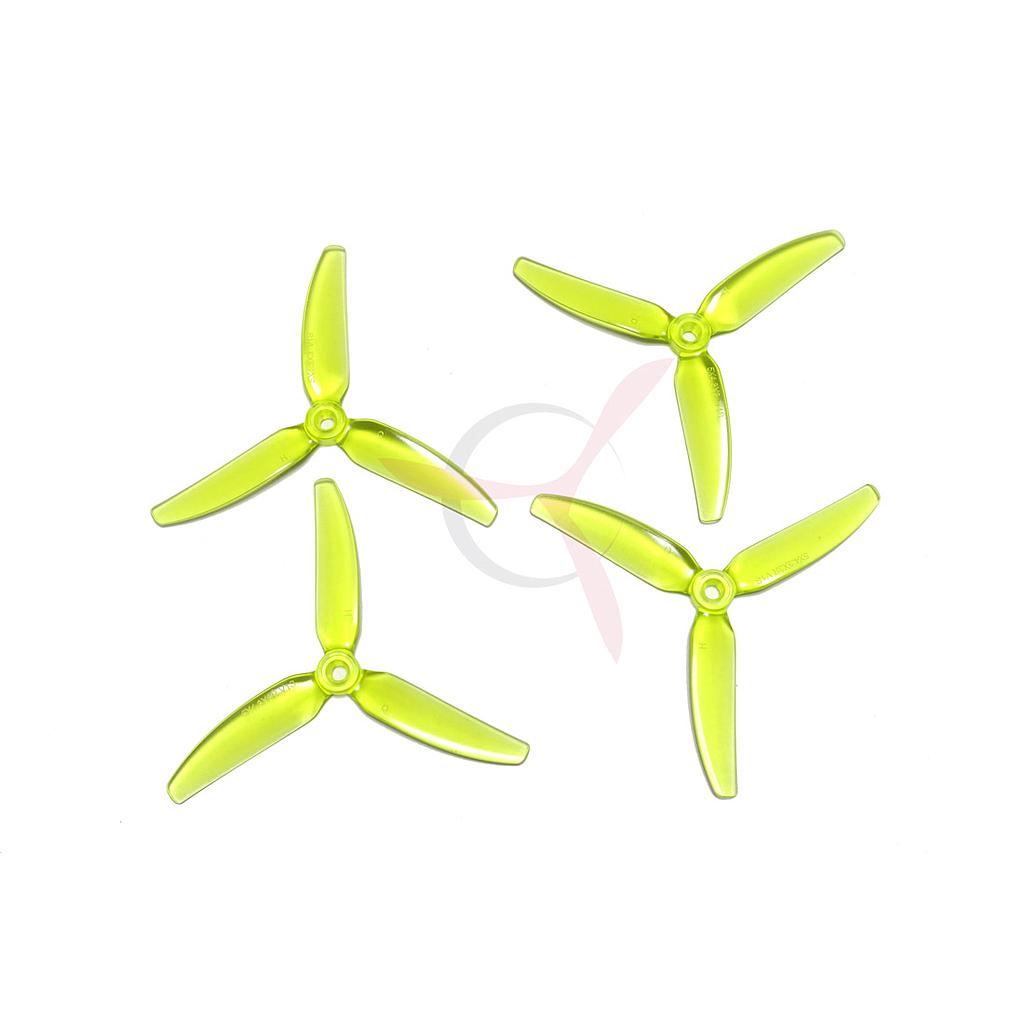 HQ Durable Prop 5.1x4.1X3 Tri-blade Yellow (2 pairs )