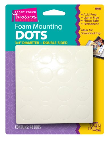 Super Glue Corp Double Sided Dots Foam Adhesive Tape 20mmm 48pcs