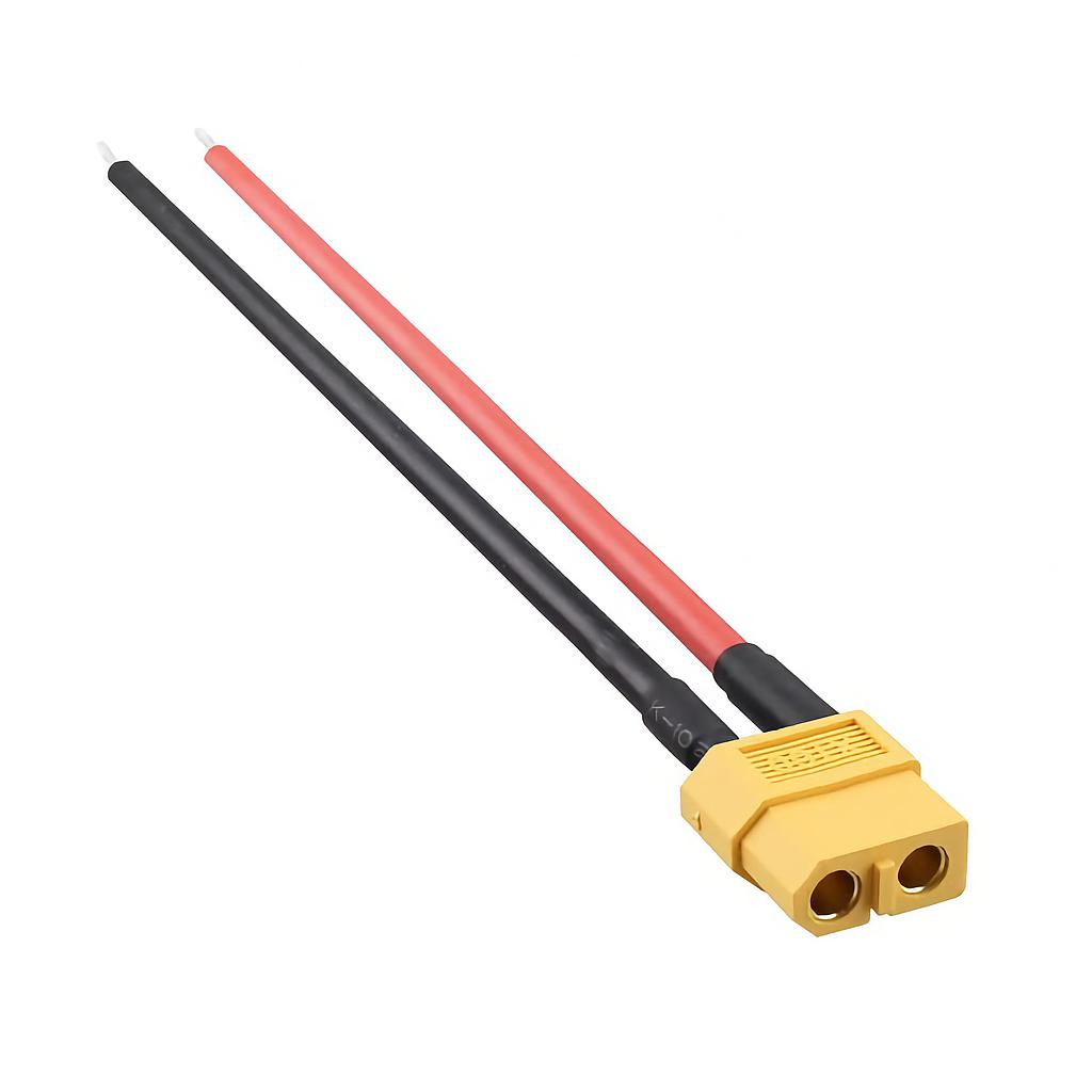 Conector XT60 Hembra con cable 12AWG 10CM