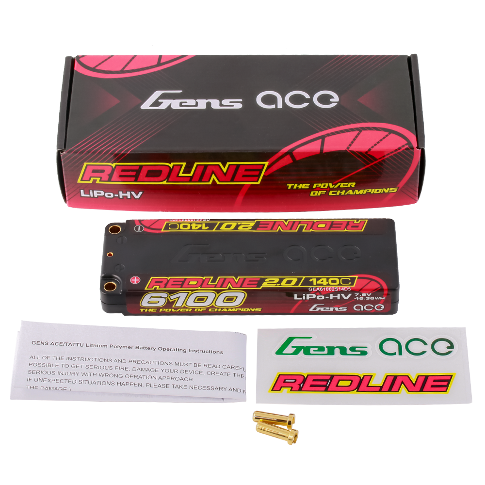 Gens Ace Redline 2.0 2s 7.6V 6100mAh 140C HardCase HV