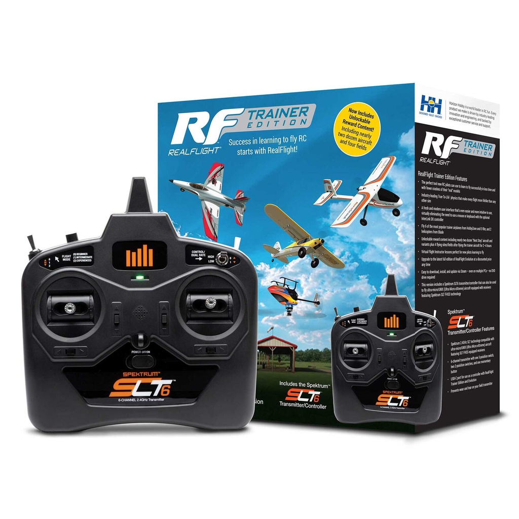 RealFlight Trainer Edition Simulador de Vuelo RC con Emisora Spektrum SLT6