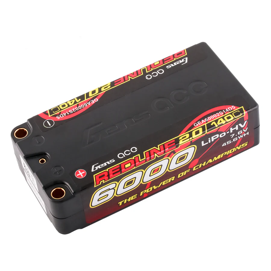 Gens Ace Redline 2.0 2s 7.6V 6000mAh 140C HardCase HV