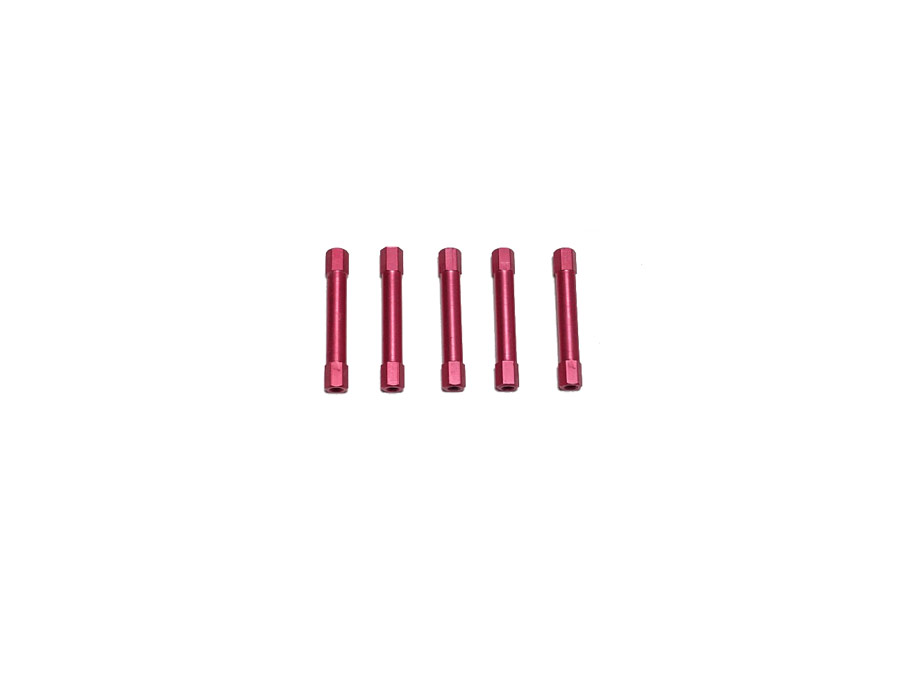 Lightweight Aluminum hexagonal spacer M3 35mm - Red (5 units)