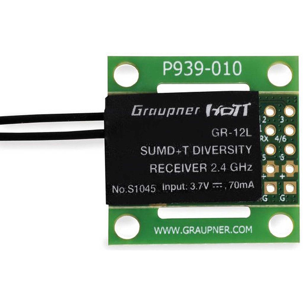 Receptor Graupner GR-12L SBUS / PPM SMUD+T HOTT PCB