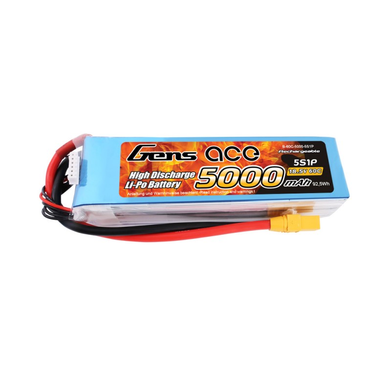 Gens Ace 5000mAh 5S 18.5V 60C Lipo Battery
