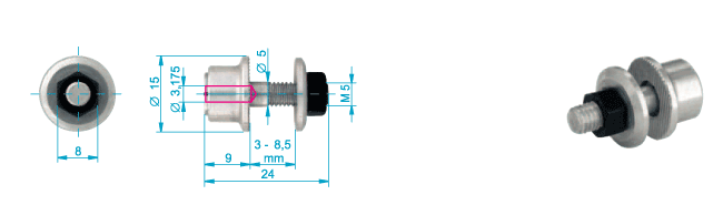 Prop Adapter 3,17mm / M5 for AXI 22XX