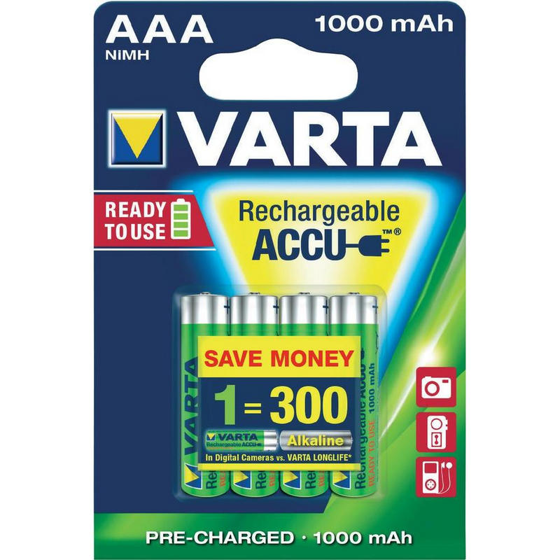 VARTA 1.2V 1000mAh AAA Batteries ( 4 PCS )