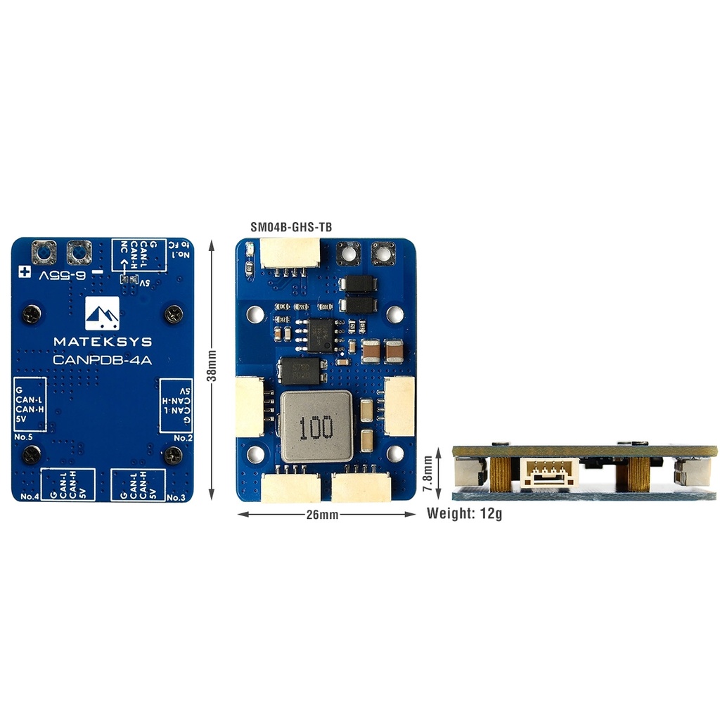 Matek CAN PDB 4A BEC & JST-GH Splitter