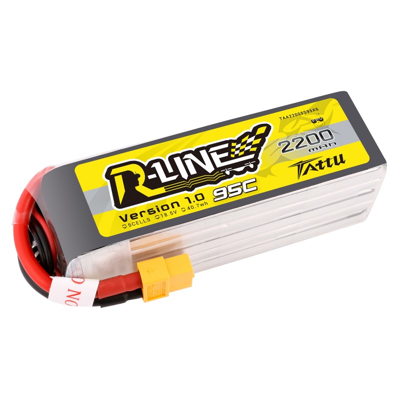 TATTU 2200mAh 5S 18.5V 95C Lipo Battery R-Line