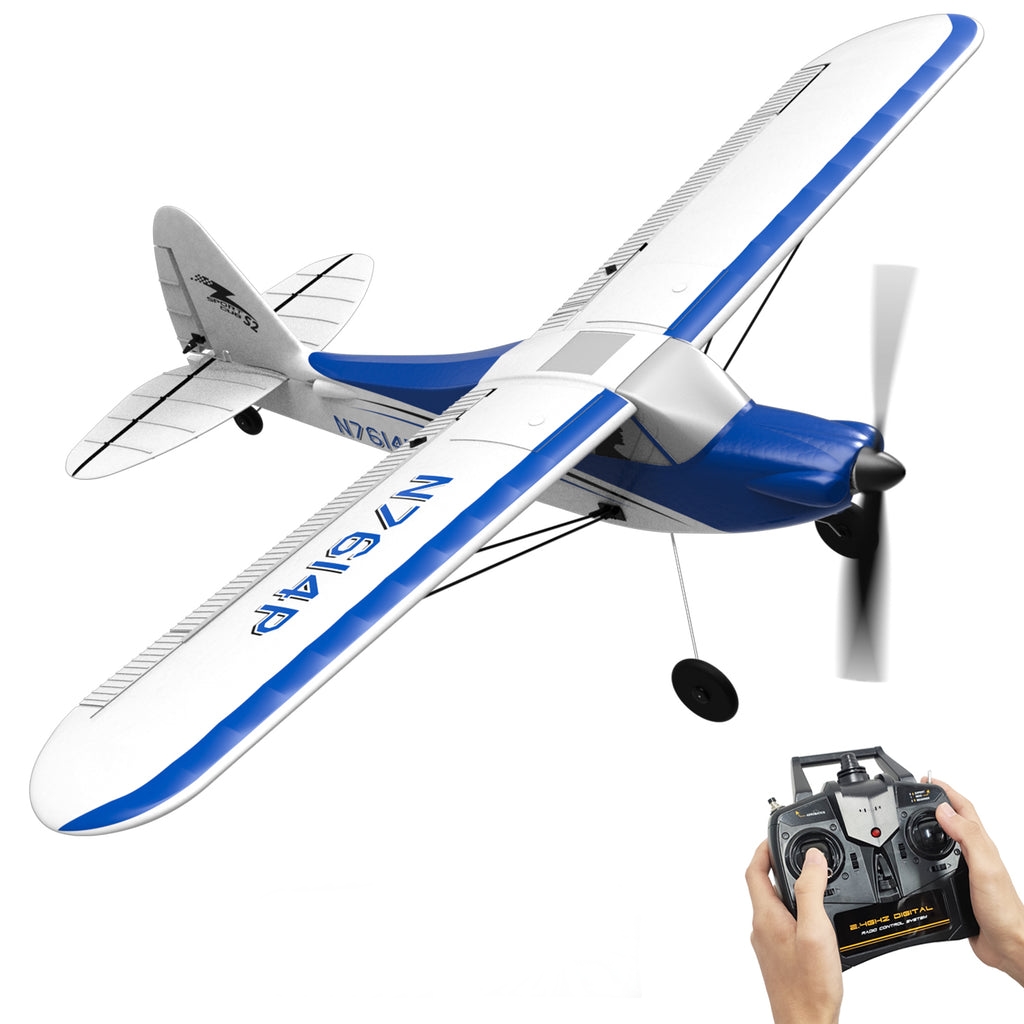 VOLANTEXRC Sport Cub 500 4Ch RC Trainer w- Xpilot Stabilizer and One Key Aerobatic RTF (Blue)