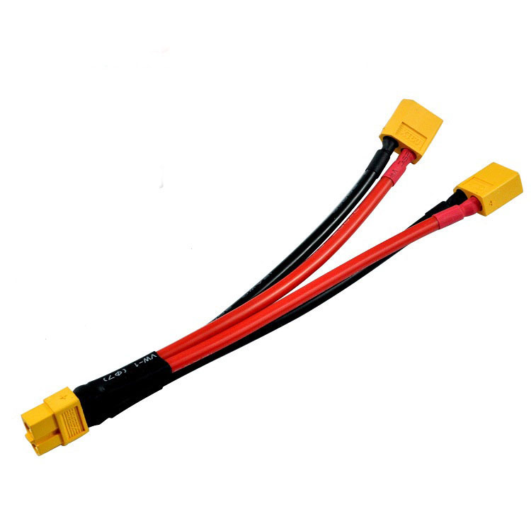 Parallel Y Cable with 1 XT60 Female 2 XT60 Male Connector 14AWG