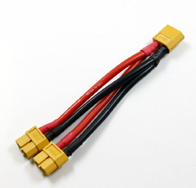 Parallel Y Cable with 2 XT60 Female 1 XT60 Male Connector 12AWG