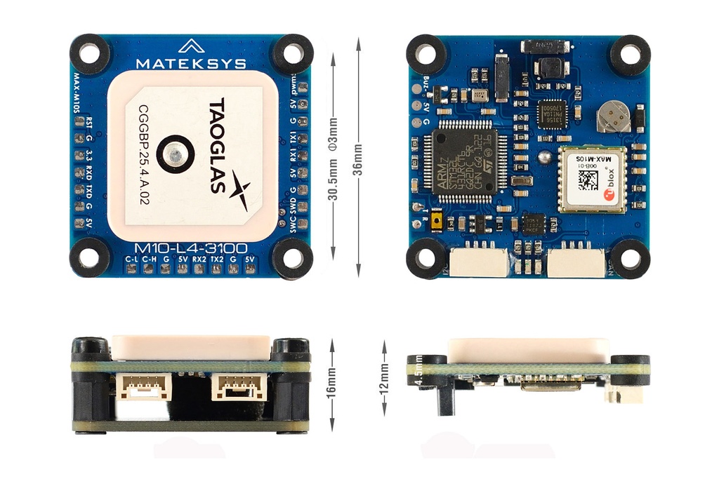 Matek GPS GNSS Module M10-L4-3100