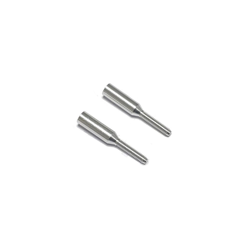 Acoplador de Aluminio MP JET para Tubo de Carbono Ø 3mm a M2.5 CW