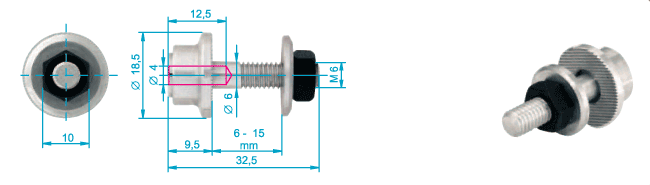 Adaptador Hélice 4mm / M6 para AXI 22XX - 28XX