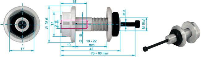 Adaptador Hélice 6mm / M10 para AXI 41XX