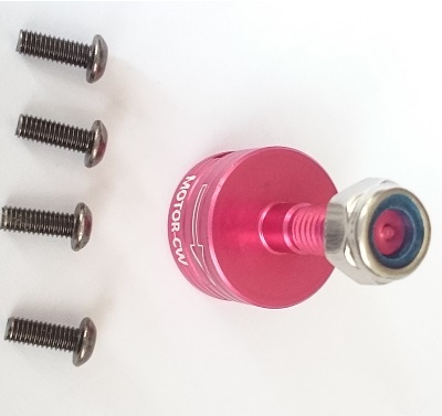 Adaptador helices apriete rapido M6 Rojo (Motor CW 4 tornillos)