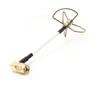 Antena cloverleaf  5.8Ghz 3 espiras  conector RP-SMA 90º