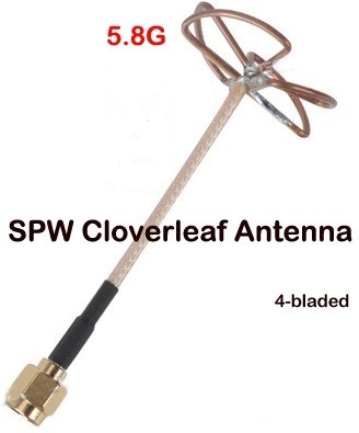 Antena cloverleaf  5.8Ghz 4 espiras  conector RP-SMA